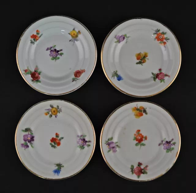 A-9240297 4 Small Plate Floral Decoration Schumann-Porzellan D8cm