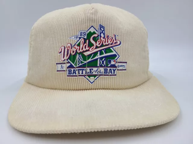 Vintage 1989 World Series Battle of the Bay Corduroy Distressed Snapback Hat Cap 2