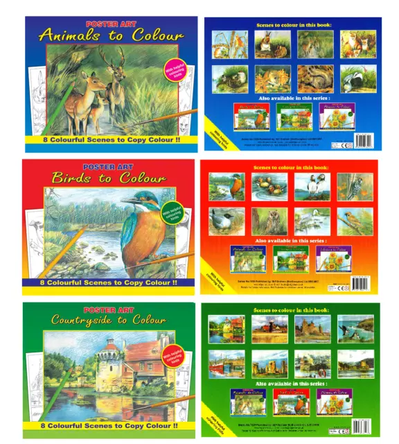 Set 3 X Avanzado Calidad Artista Colorante Books Acuarela Lápices Rotuladores