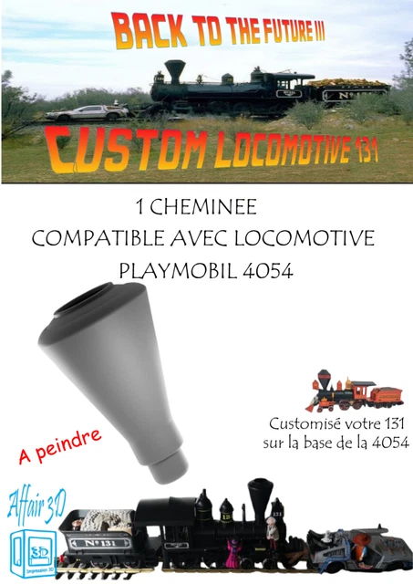 4 Bacchette Nere Personalizzate Per Treno Playmobil, Stampa 3D, Usate