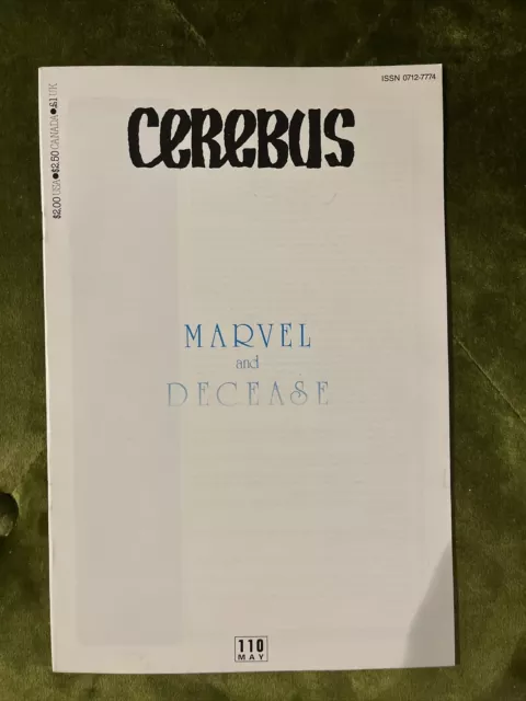 “Cerebus” #110 (1988 Aardvark-Vanaheim) Marvel & Decease Church & State Arc NM