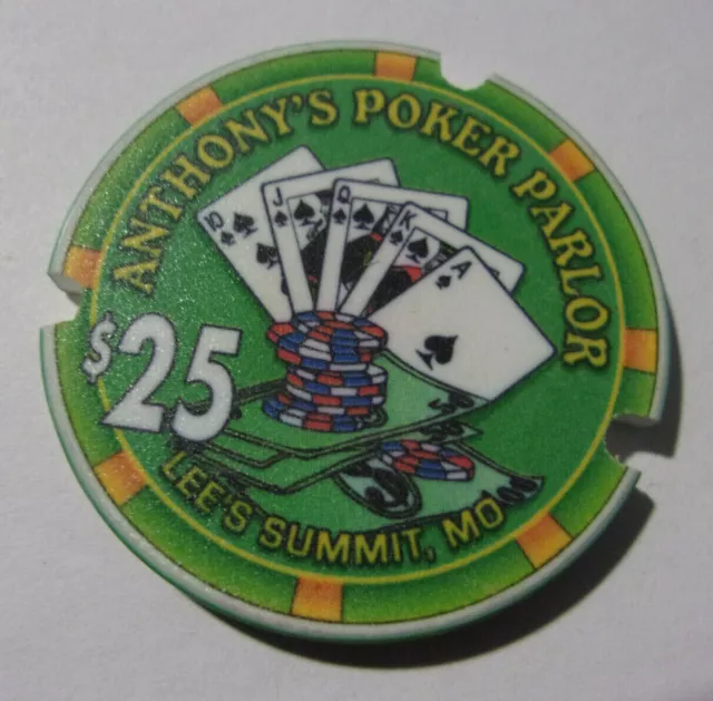 ANTHONY'S POKER PARLOR CHIPCO MANUFACTURER SAMPLE $25 casino gaming poker chip