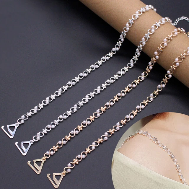 Decorative Rhinestone Shoulder Bras Strap Adjustable Elastic Lingerie Women's
