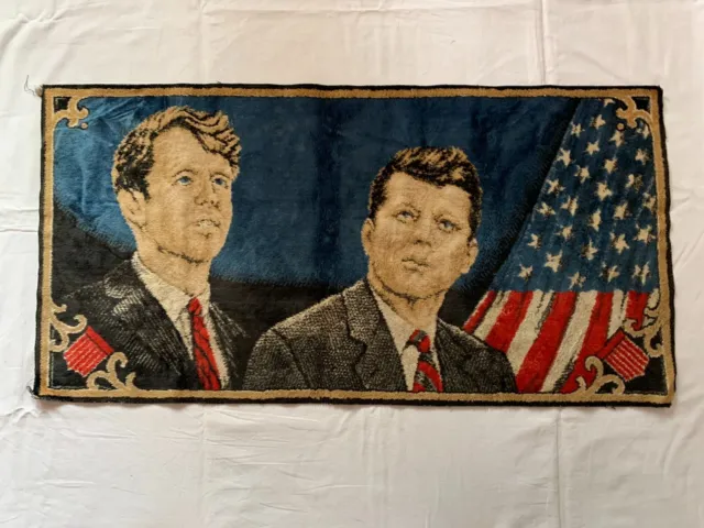 Vintage 1960's John F Kennedy and Robert Kennedy Wall Tapestry, Collectable