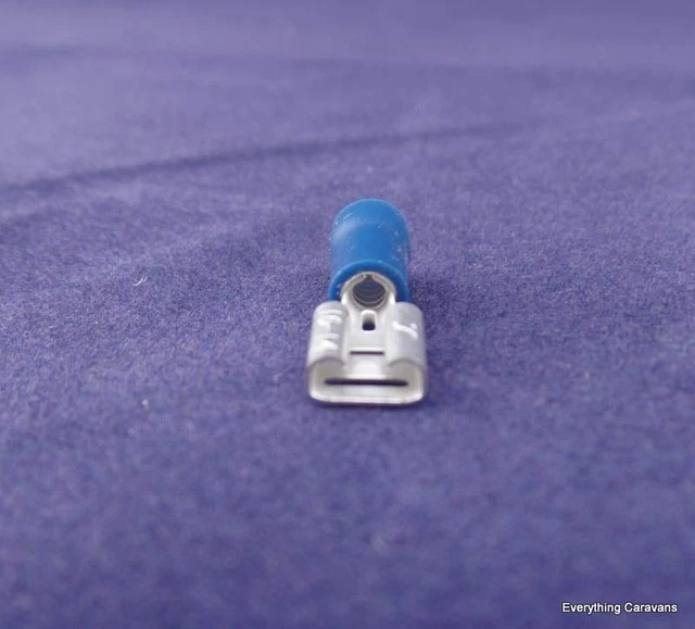 Blue 6.3mm Female Half Insulated Spade Crimp Pk 100