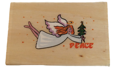 Sugarloaf Rubber Stamp Angel Holding Christmas Tree Peace Holiday Card Making