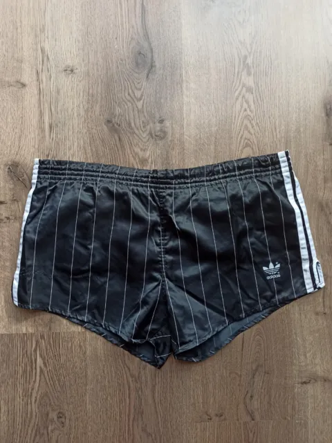 Mens Vintage Black 80's Adidas Running Football Shorts Size M D6 West Germany