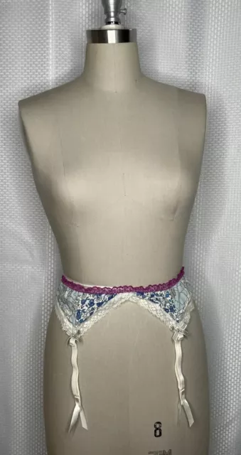Nwt Liberty Of London For Target Women's Floral Print Garter Belt Blue Medium M