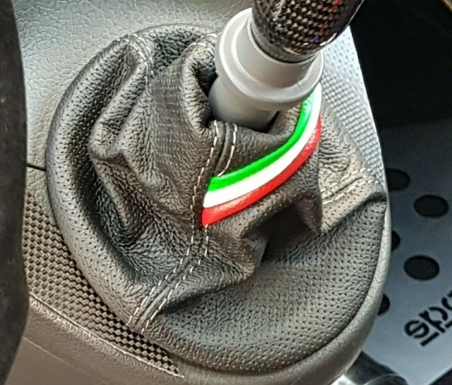 Cuffia Cambio In Pelle Nera + Cornice In ABS Per Fiat Panda 141 – Kit Di Ricambio Specifico, Facile Da Installare Con Manualità