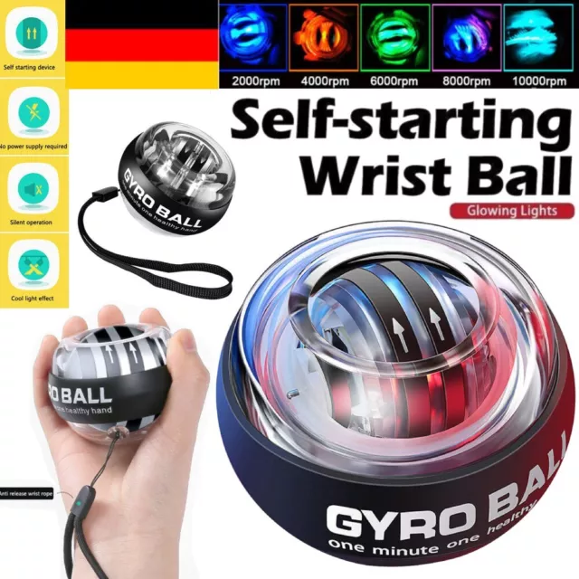 LED Wrist Power Gyroscopic Ball Unterarmtrainer Gyro Handgelenkverstärker Sport