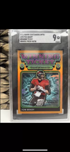 2021 Panini Contenders Optic. Tom Brady  Winning Ticket 50/.  PSA 9.  Goat.