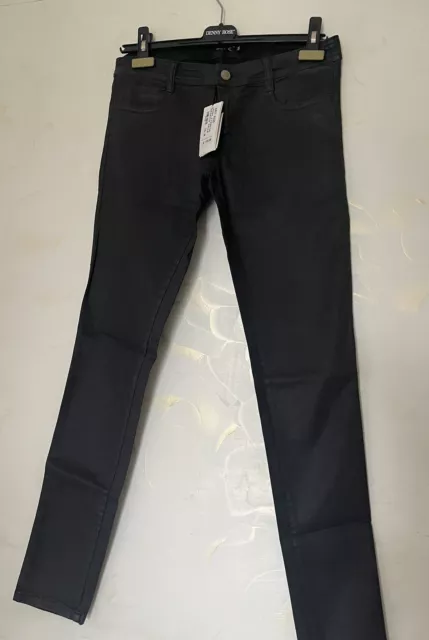 Pantalone Jeans Effetto Pelle Nero Denny Rose Taglia M Art.5335 3