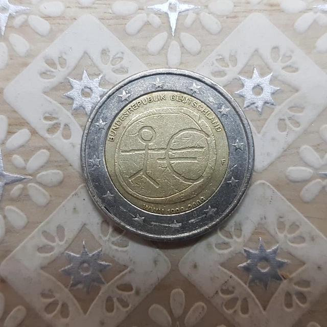 2 Euro Munze Letzebuerg 1999 Bis 2009 Fehlpragung 2 EURO STRICHMÄNNCHEN Münze mit Fehlprägung WWU 1999-2009 zu weit unten