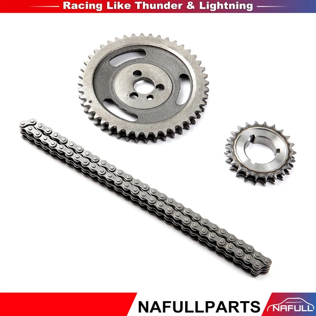 C-3023X SBC Heavy Duty Double Roller Timing Chain Set 3-Key Crank Gear New