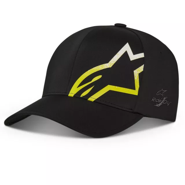 ALPINESTARS Corp Shift Comet Delta Blk/Hi Vis FLEXFIT HAT Lge/XL AS118100105560