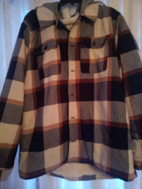 Men's Levi's® Sherpa-Lined Hoodie Shirt Jacket 2X
