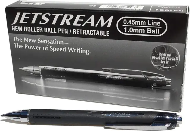Uni-Ball SXN-210 Jetstream RT Retractable Rollerball Pen Black Ink - Pack of 12