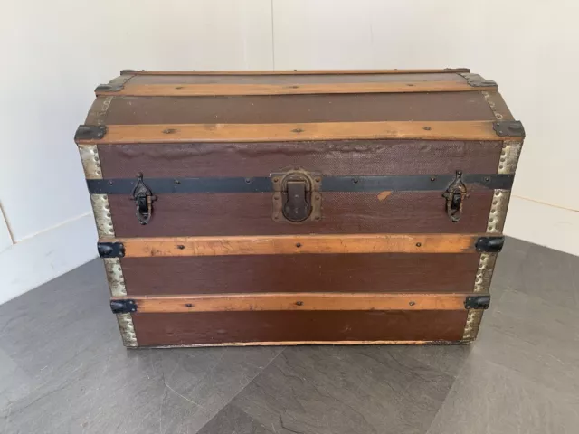 Antique  Dome Top Trunk Victorian Travel Chest