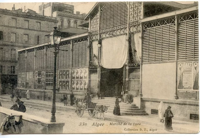 Carte Postale / Algerie / Alger Le Marche De La Lyre