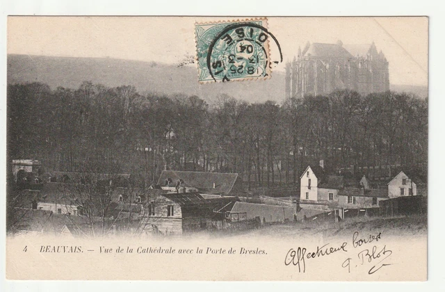 BEAUVAIS - Oise - CPA 60 - vue generale avec la Porte de Bresles