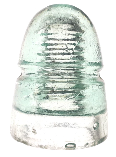 CD 143 Ice Aqua NO EMBOSSING Antique Glass Telegraph Insulator CANADIAN HIVE G9 2