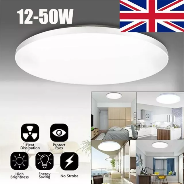 Bright White LED Ceiling Light Flush Mount Fitting Kitchen Bathroom Lamp