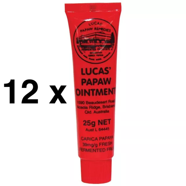 BEST PRICE BULK BUY 12x Lucas Papaw Ointment Pawpaw Cream Paw Paw Handy Tube 25g