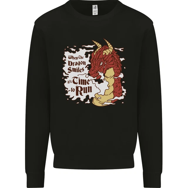 Quando Un Dragon Sorrisi Fantasia RPG Uomo Felpa Maglione