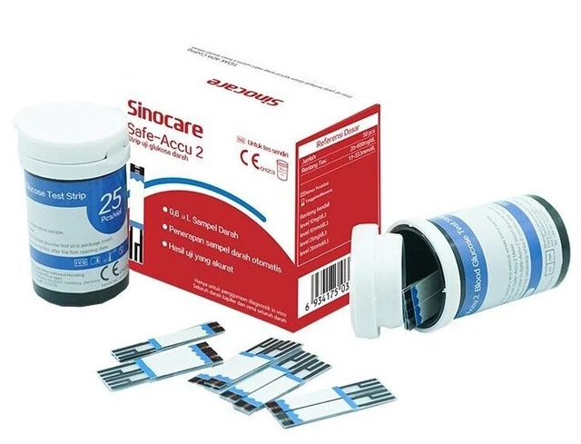 Sinocare Safe-Accu 2 tiras reactivas relleno de glucosa 50 tiras reactivas originales