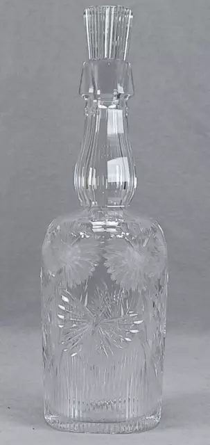 ABP American Brilliant Period Pairpoint Daisy & Butterfly Cut Glass Decanter