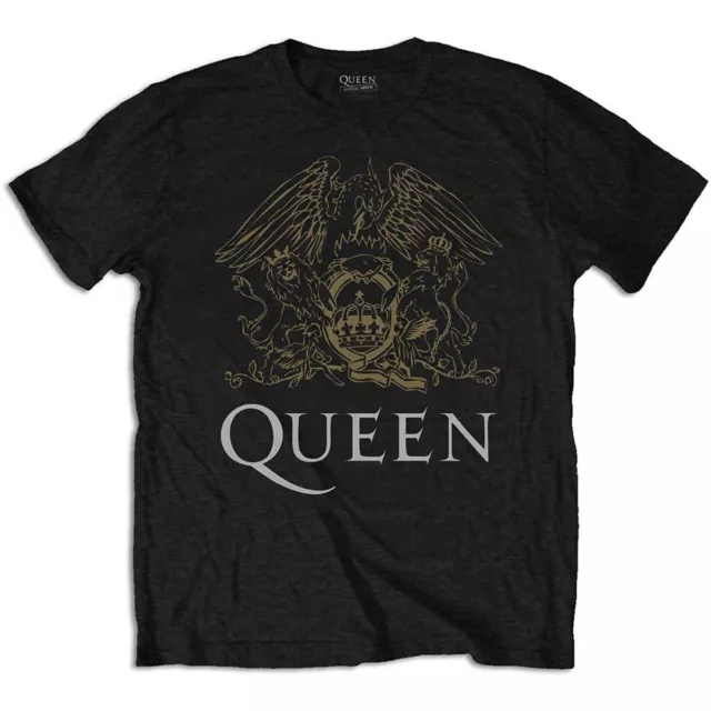 Queen Gold Crest Logo Freddie Mercury officiel T-shirt Hommes unisexe