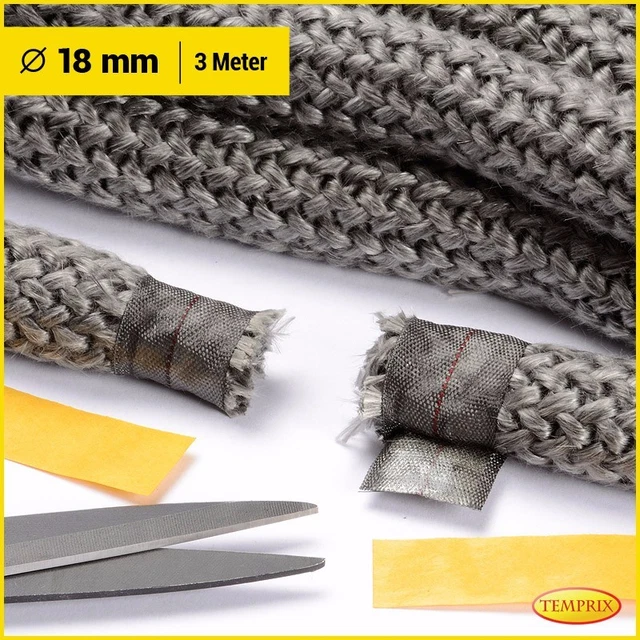 Temprix Cheminée & Four Joint Résistant au Feu Cordon D'Étanchéité Ø 18mm Rond 3