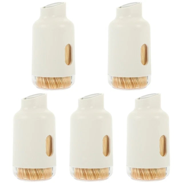 Set 5 Portable Toothpick Box Wooden Toothpicks Ornament Container Accessories