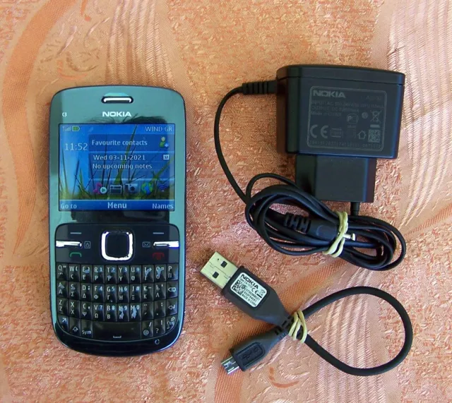 Nokia C Series C3-00 - Blue Grey Wifi Qwerty 2GB Unlocked Mobile Phone-ΝΟ e e63