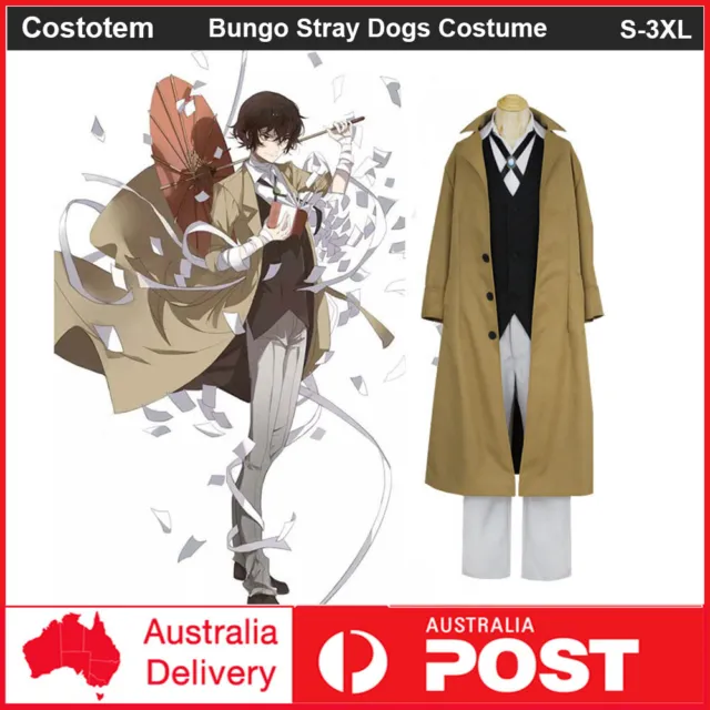 Anime Bungou Stray Dogs Dazai Osamu Cosplay Mens Costume Suit Halloween Carnival