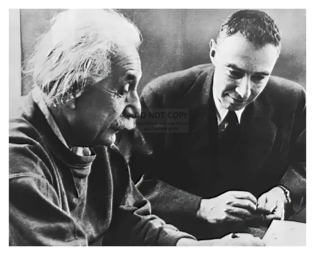 J. Robert Oppenheimer & Albert Einstein Discussing 8X10 Photograph Reprint