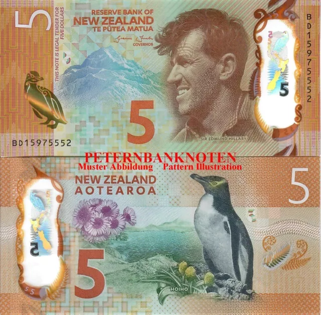 NEW ZEALAND 5 Dollars 2015 Unc P 191  6325#