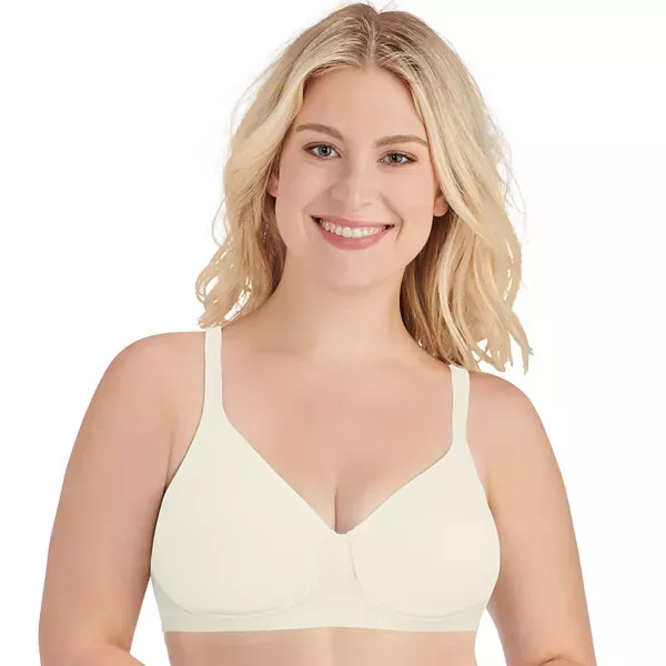 VANITY FAIR WOMENS Breathable Luxe Full Figure Wirefree Bra Coconut White  44D $44.00 - PicClick
