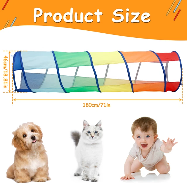 BABY CRAWL TUNNEL 6FT Foldable Crawl Through Tunnel Play Tent Colorful⏲