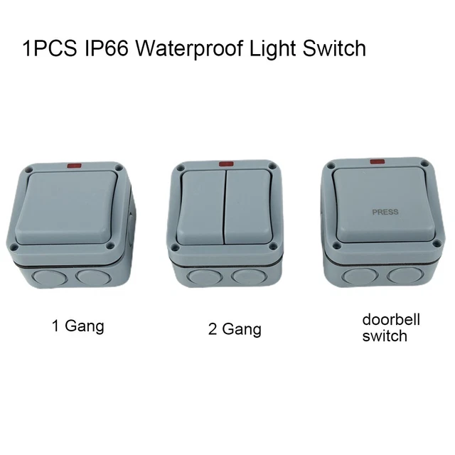 Weatherproof/Waterproof IP66 1-Gang 2-Gang Light Switch Outdoor Storm Resistant