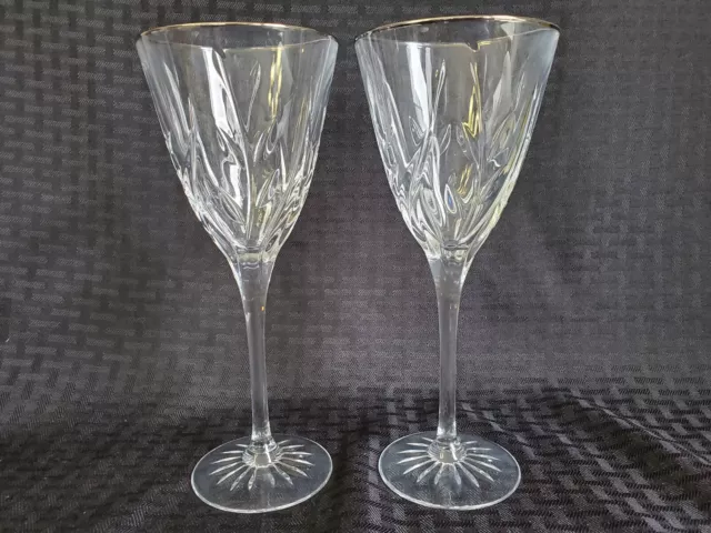 Cristal d'Arques CASSANDRA Water Goblet Durand Luminarc France Platinum Set of 2