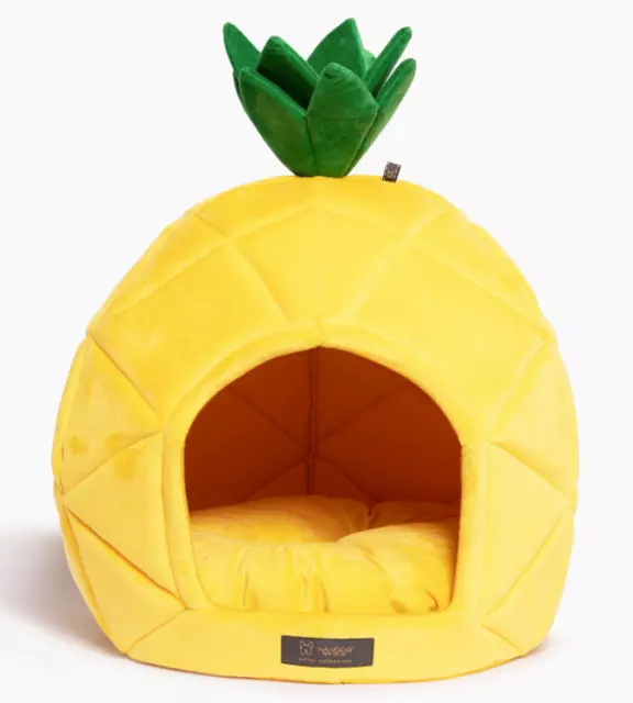 NANDOG Pet Bed Small-Med Dog Cat Pineapple Cozy Plush 21x15x16 NEW w Tag