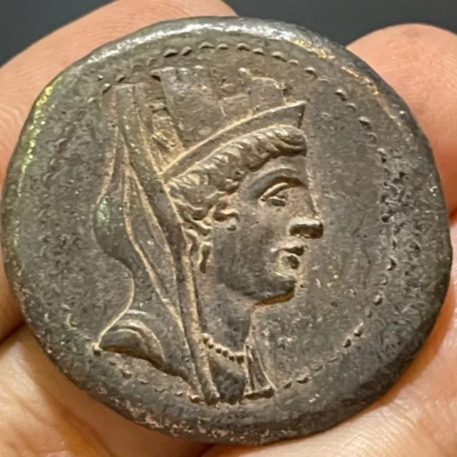 ancient indo greek bronze tetradrachm coin of eurakrates rare