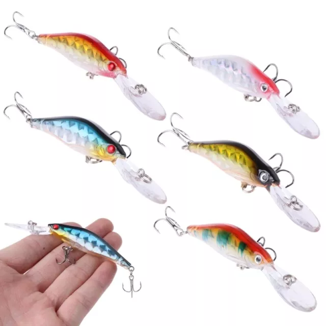 Deep Diving Sea Fishing Lure Minnow Wobbler Hard Crankbait With 3D Eyes New 3