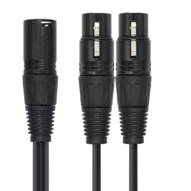 1× 3-Pin XLR Male to Dual XLR Female Cable Y Cord Microphone Splitter Cable 0.3m 3