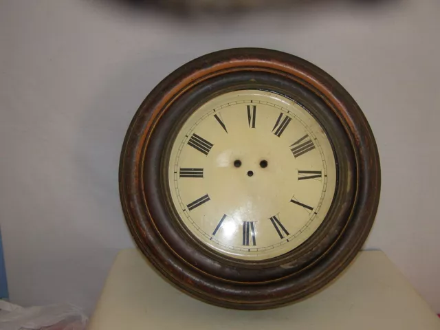 Old round metal wall clock without mechanism  Diameter 38cm