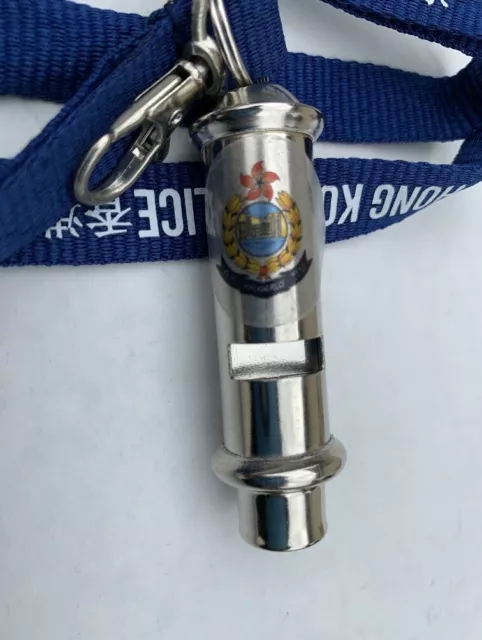#A3-Stainless steel Whistle & neckstrap-Royal HongKong Police neckstrap &whistle