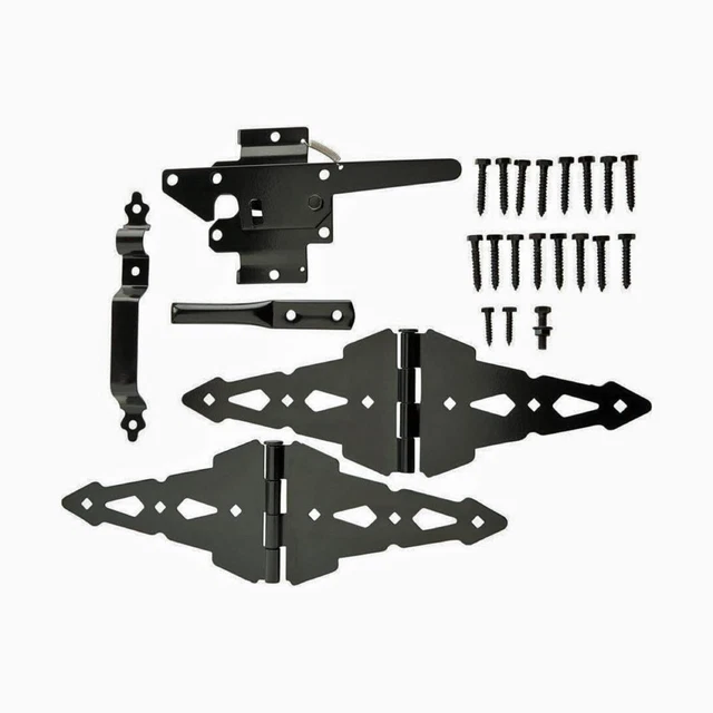 Everbilt Black Post Latch Set Kit Model 18106 Black Self Latching Reversible