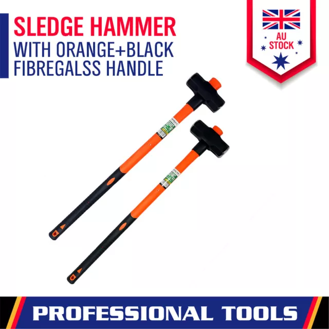 8LB / 10LB Sledge Hammer 90cm Long Fiberglass Handle Non-Sparking Steel Head New