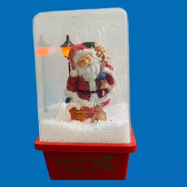 Vintage Holiday Style 11" Musical Santa Claus Christmas Snow Globe - See Video